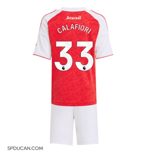 Dječji Nogometni Dres Arsenal Riccardo Calafiori #33 Domaci 2025-26 Kratak Rukav (+ Kratke hlače)